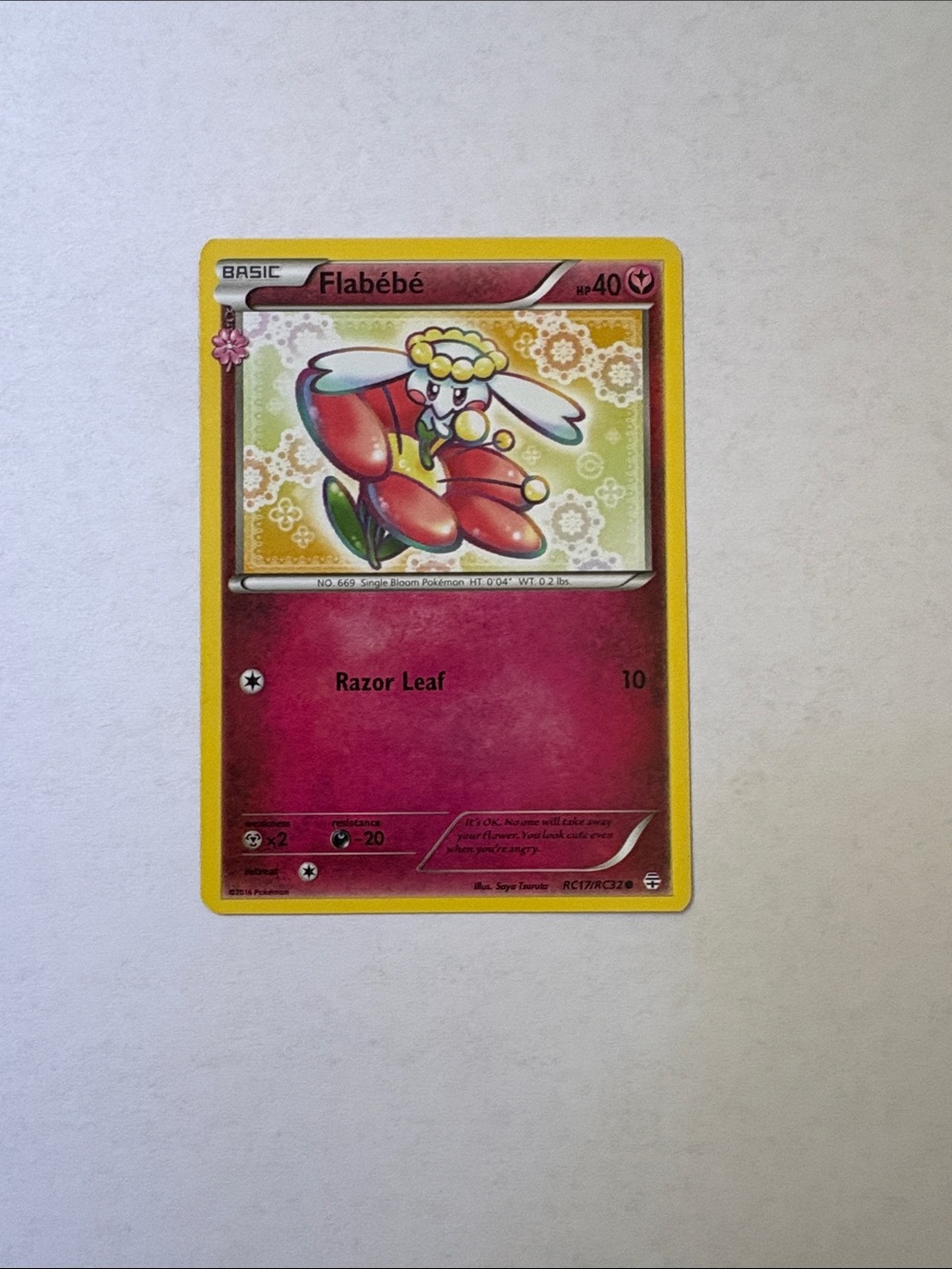 Pokemon Flabébé Trading Card Pink Artwork